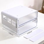 submatches Under Desk Drawer Organizer Slide Out, Hidden Self- adhesive Under Desk Storage Drawer with 2 Layers, Add a Drawer Under Table Storage Pencil Drawer for Office/Classroom/Home, White - Image 3